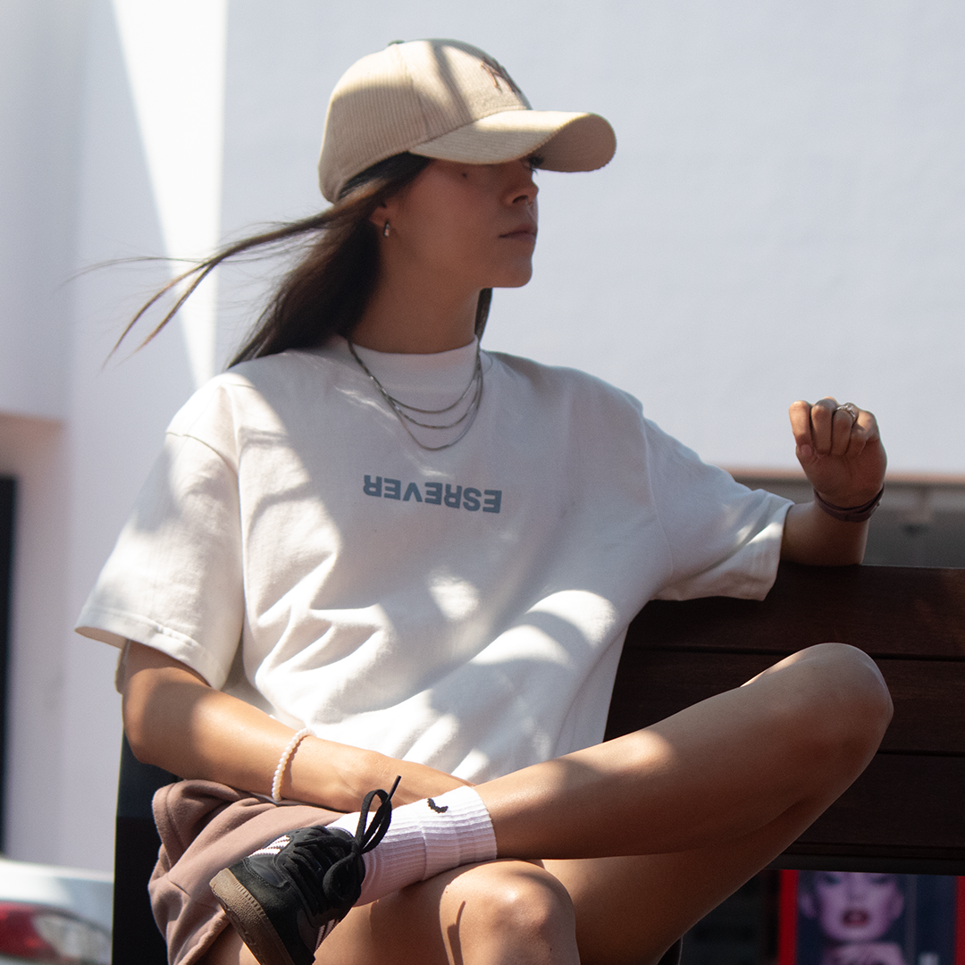 RODEO TEE BONE AND DARK BLUE