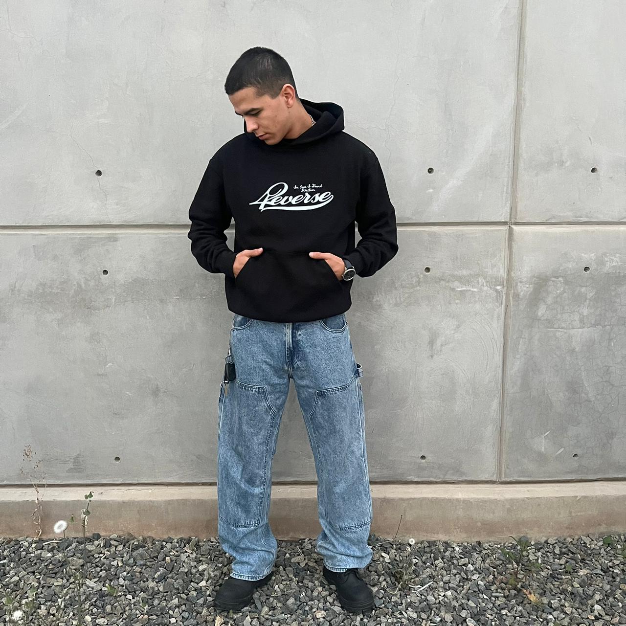 HOODIE BLACK AND GRAY BLUE 42