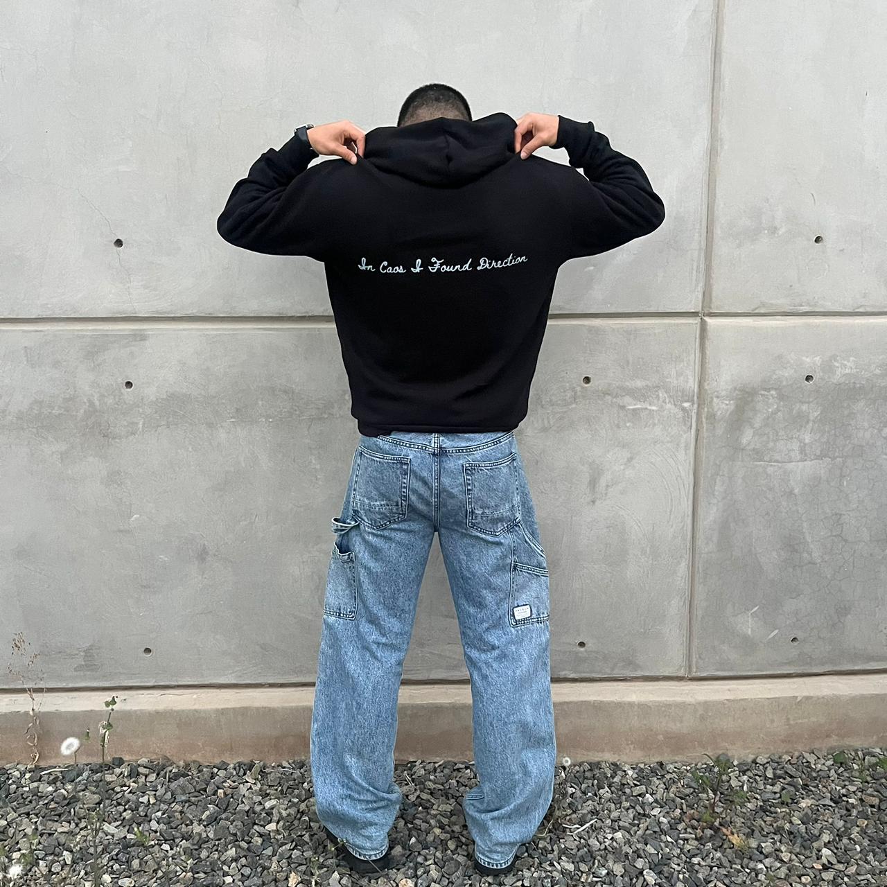 HOODIE BLACK AND GRAY BLUE 42