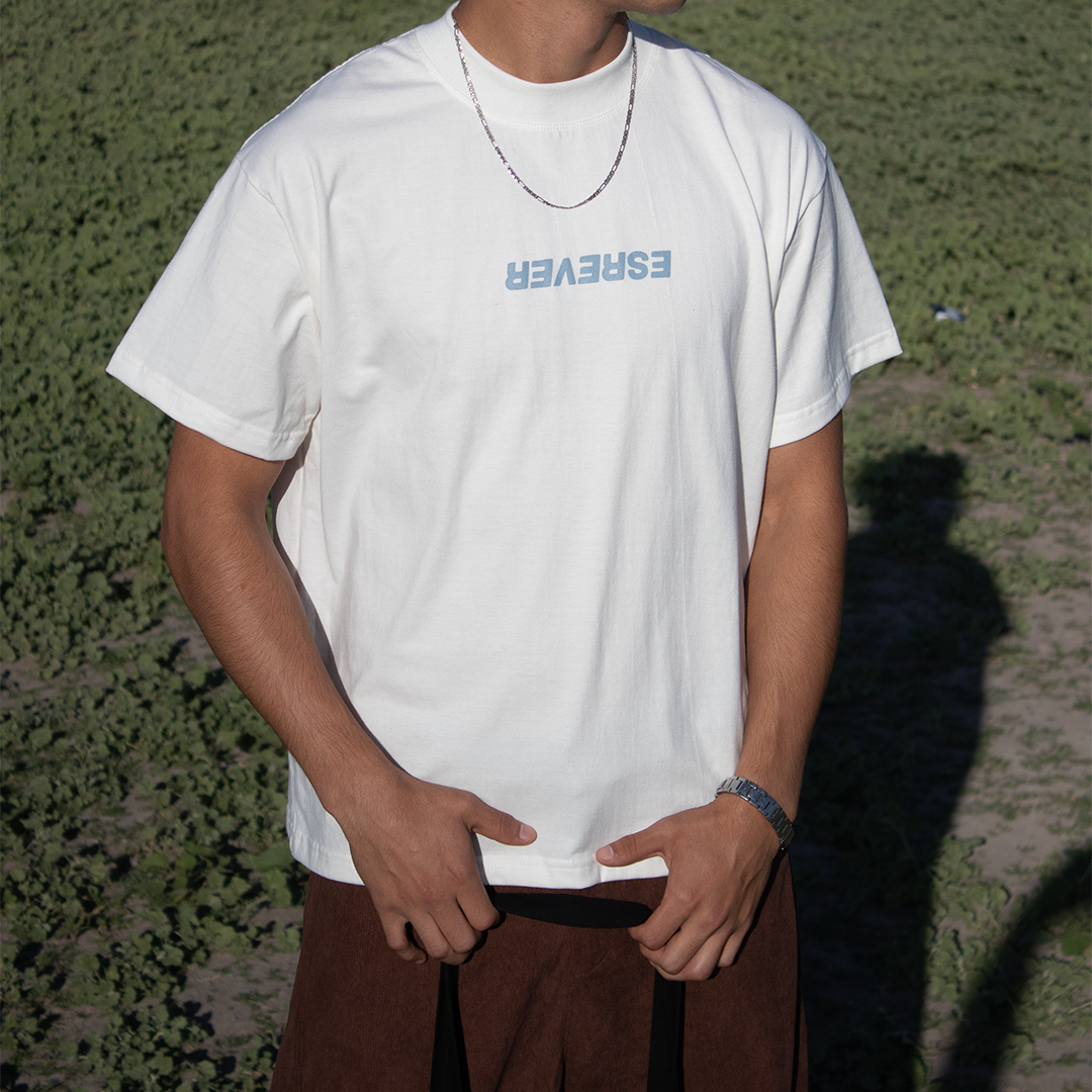 RODEO TEE BONE AND DARK BLUE